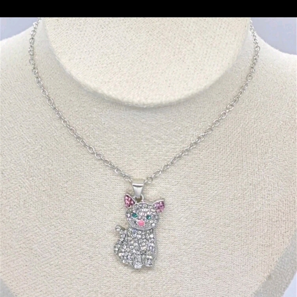 Silver cat necklace - Picture 4 of 6